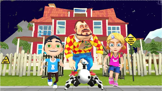 你好邻居:塔米集齐了能量棒,按下开关启动战斗机逃跑!