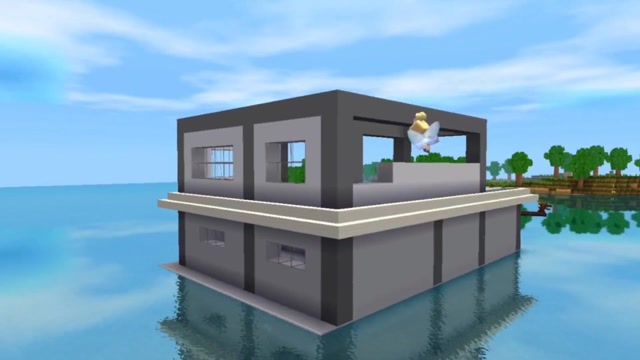 迷你世界:建造海上三层别墅,送给你们了