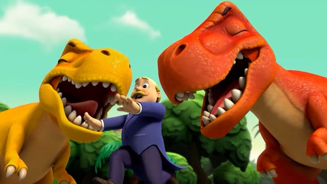 汪汪看动画  霸王龙恐龙世界的王者,有着强健的大双腿和又长又壮的大