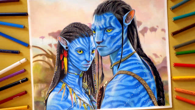 阿凡达人物绘画,奈提莉和杰克萨利