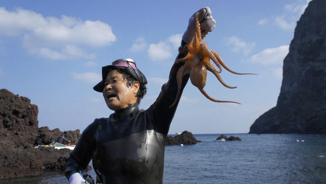 走近韩国"海女":年过古稀徒手潜水20米 挑起全家生计