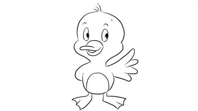 开心的小鸭子儿童亲子简笔画 宝宝轻松学画画