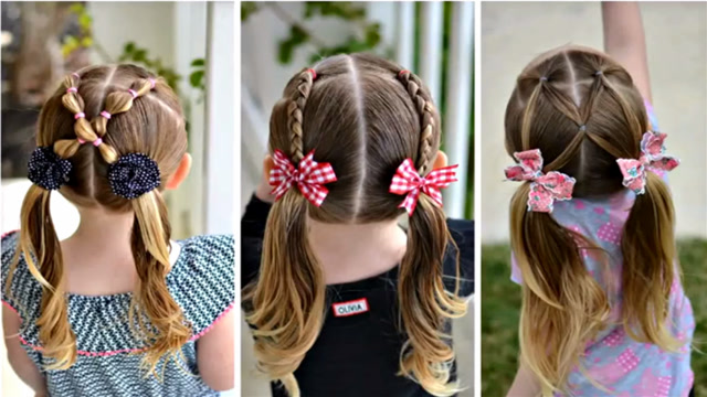 适合幼儿园小朋友扎的头发,俏皮可爱