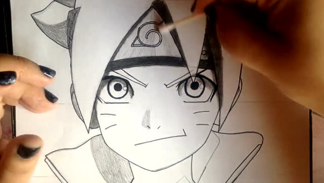 火影忍者博人画法教学快拿出你的铅笔一步步学吧