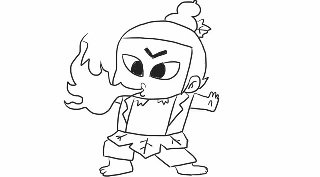 葫芦娃之火娃幼儿亲子简笔画 宝宝轻松学画画