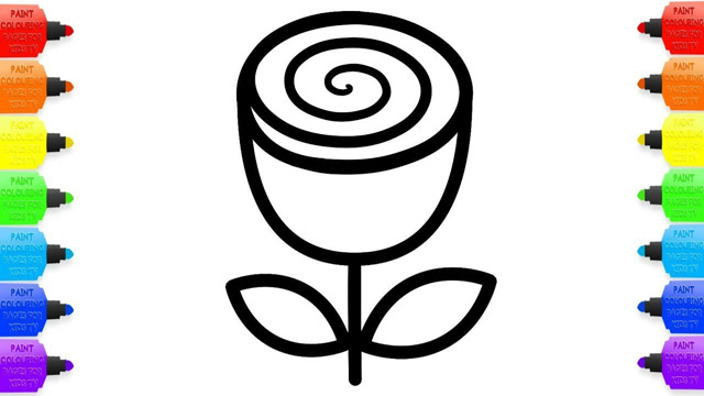 亲子简笔画:纸玫瑰