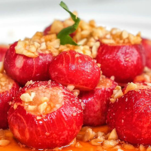 "糖醋樱桃小萝卜"口感清爽脆嫩,通气宽胸,健胃消食,止咳化痰