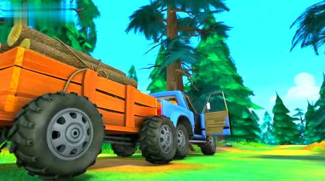 光头强开车运木头,结果水箱没水,熊大阻止他拿到水