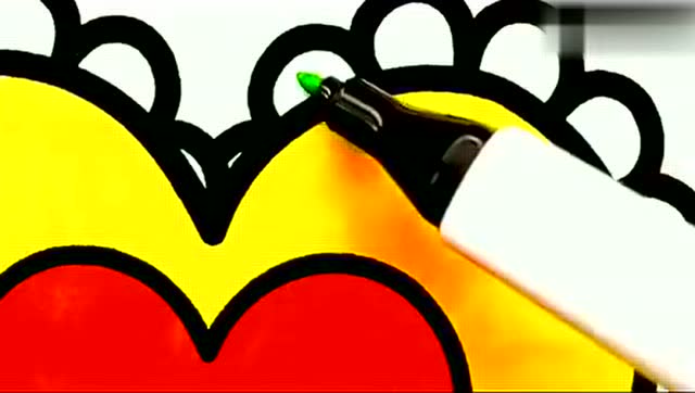 亲子简笔画公主彩虹心项链右脑开发涂颜色