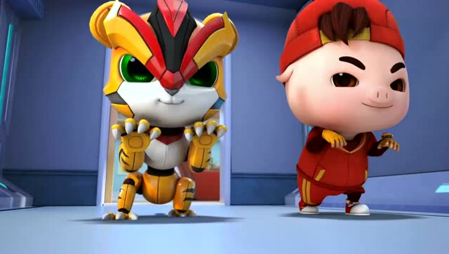 猪猪侠 猪猪侠和阿五瞅准时机,要对钢齿虎下手了