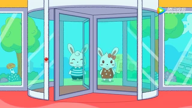 旋转门是供大家进出方便,小朋友不要当玩具.启蒙教育