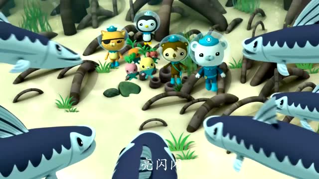 海底小纵队第三季:一群梭鱼扑面而来,大家会有危险吗