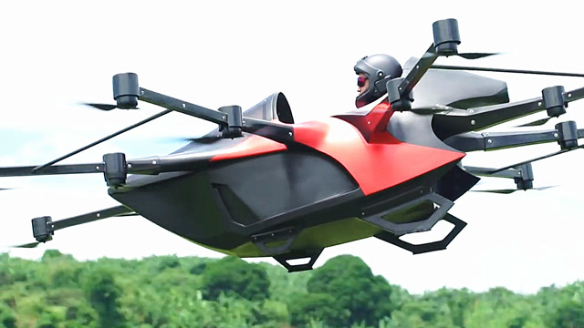 16个螺旋桨载人飞行器,200斤有效载荷,飞行时间15分钟