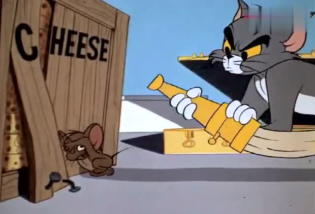 猫和老鼠:汤姆拿水枪打杰瑞,可惜水闸没开,杰瑞虚惊一场