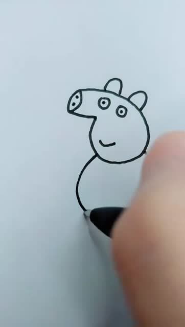 手绘卡通简笔画!爱打篮球的乔治