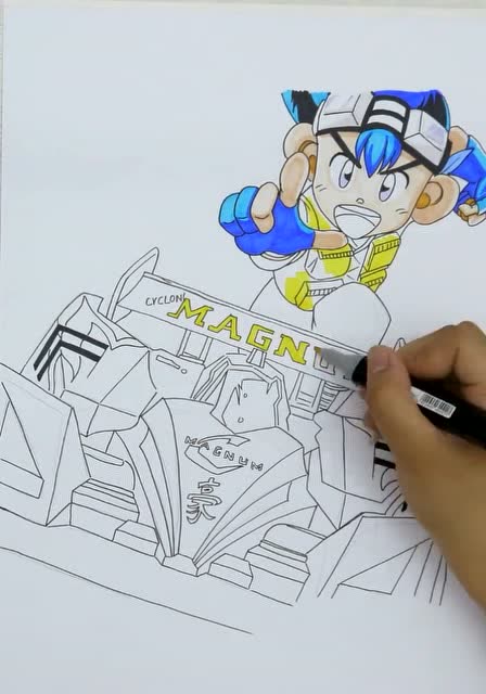 手绘 秒画一个四驱兄弟,给二次元人物上色