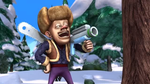 熊出没:光头强自制雪球枪,熊大熊二被击败