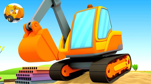 趣味学习:挖掘机建造旋转滑滑梯