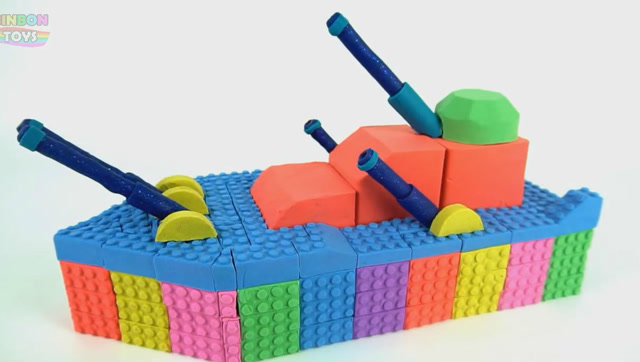 少儿益智早教手工 diy乐高积木太空沙儿童彩虹战列舰模型趣味学习