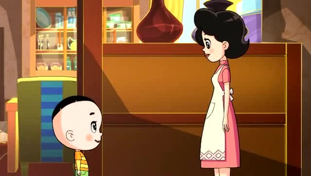 围裙妈妈在大头儿子的心目中永远是最棒的"大明星"