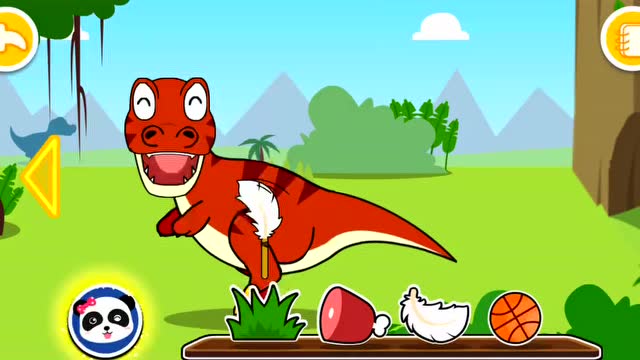 恐龙乐园 霸王龙吃石头 宝宝巴士亲子游戏