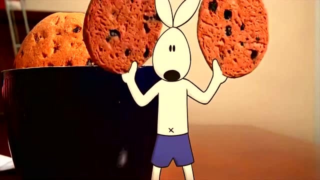 功夫兔与菜包狗,功夫兔喝着橙汁看着书,不料菜包狗又来捣蛋!