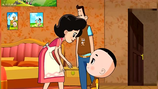 大头儿子和小头爸爸的毛衣袖子拆了一半,围裙妈妈改成了无袖毛衣