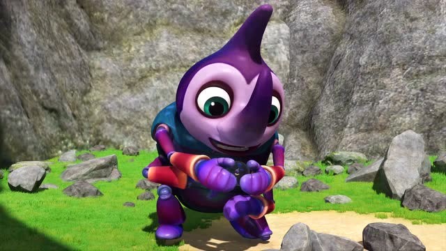 宇宙护卫队:护卫队被石头压住了,超级甲虫搬开石头解救!