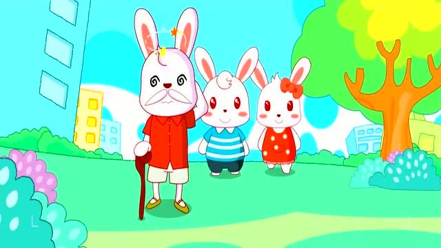 兔小美遇到了坏人,自己及时拨打110,找警察叔叔帮忙!