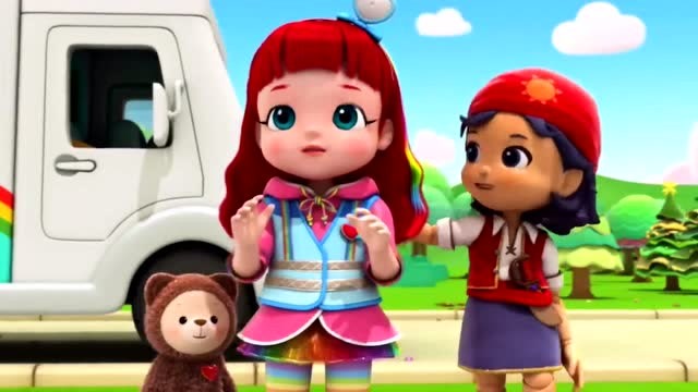 彩虹宝宝:急救车来了彩虹宝宝和小雪一起出发去帮助被困的人