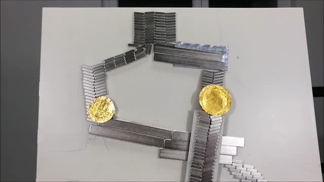 创意玩具,磁性反重力路径感应下降硬币磁游戏