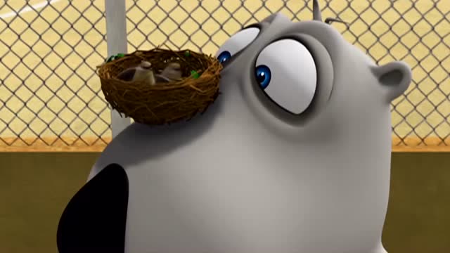 倒霉熊:蜥蜴让倒霉熊把树上的球拿下来,结果倒霉熊摇下一个鸟窝