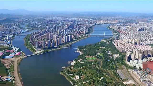 高清航拍,辽宁省锦州市,东北城市中的小凌河美景!