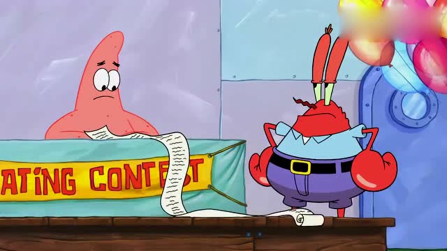 海绵宝宝:动漫版大胃王比赛,这动作做得也太夸张了吧!
