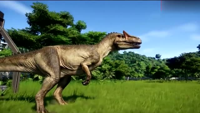 异特龙vs食肉牛龙,长角的对决长角的,看来还是它更厉害啊