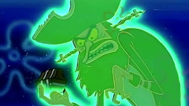 幽灵船长找到了海绵宝宝三人,蟹老板满脸不屑