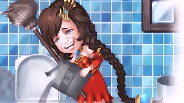 王者搞笑动画:大乔教你马桶钓鱼,用水泥真是独一无二!