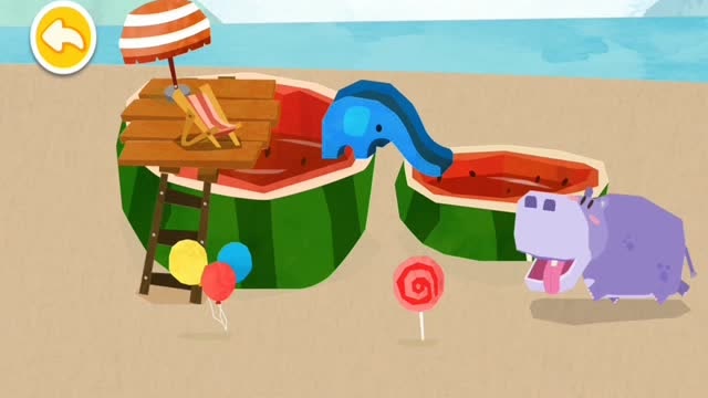 小河马想要用大西瓜做一个游泳池,一起帮助它吧!