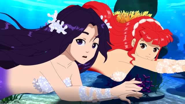 泡泡美人鱼:寄居蟹被一条垂锤头鲨追杀,如意快去帮帮它!