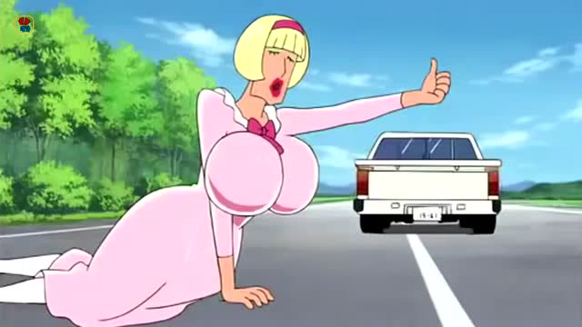 蜡笔小新剧场版搞笑一幕,小新爸爸扮女人路边拦车真辣眼睛