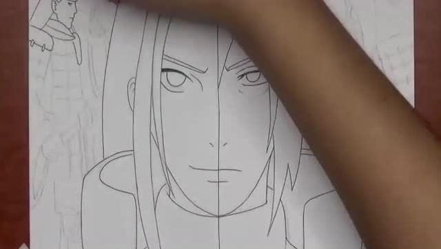 动漫手绘宇智波斑和千手柱间最强的两人