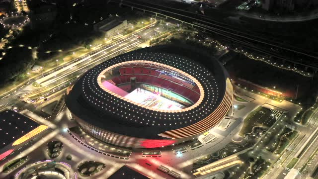 郑州市奥林匹克体育中心夜景