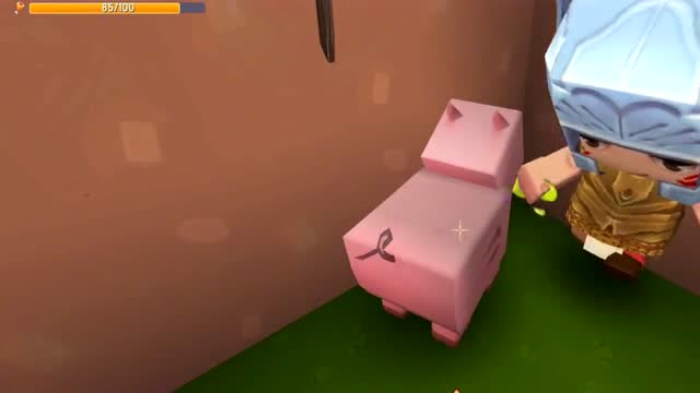 迷你世界二狗子狗蛋正在种菜喂猪怪物冲进猪圈里太可爱了吧