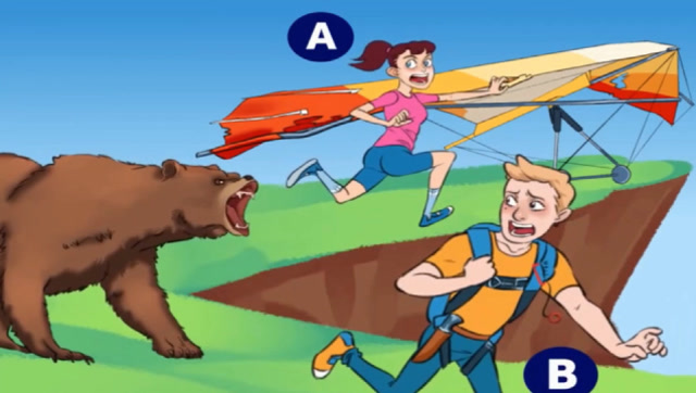 脑力测试:悬崖上正在逃命的小哥哥,小姐姐中,谁能活下来?