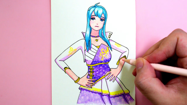 手绘舞台上帅气的欧莉文副校长,不愧是曾经的菲梦之星