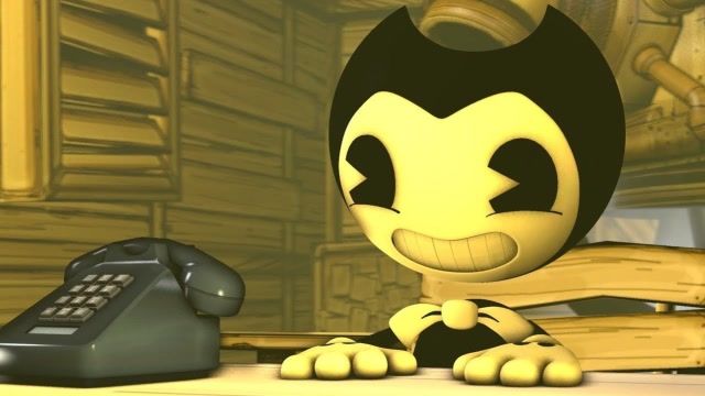 班迪与油印机:鲍里斯吓唬小班迪,最后两人都被吓跑