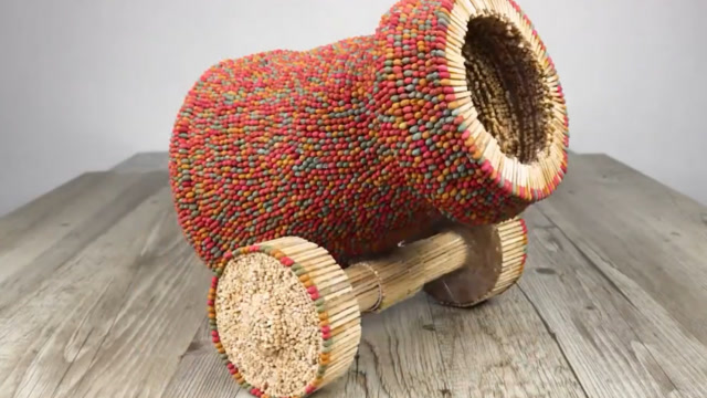 15000根火柴做的大炮,点燃后才是精彩的开始,全程都是高潮