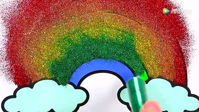 七色彩虹简笔画涂色教程!