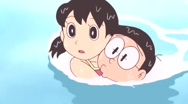哆啦a梦大雄真是没出息不会游泳还要救静香不料结果神反转
