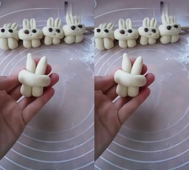 面团做的小兔子,家里的小朋友都舍不得吃